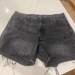 Old Navy Black Jean Shorts High-Waisted Distressed